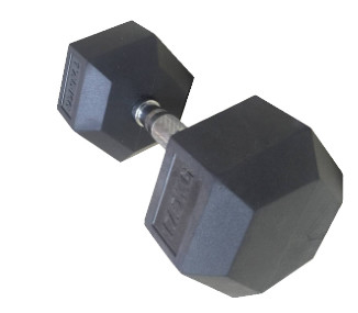 2.5kg - 50kgs Gym Workout Dumbbells, Black Color Rubber Hexagon Dumbbells
