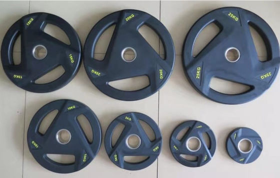 Semua Untuk Klub Komersial Pelat Beban Barbel Versi Berlapis Karet Kebisingan Rendah Berat Satuan 2.5lb 20kg Peralatan Gym Tahan Lama