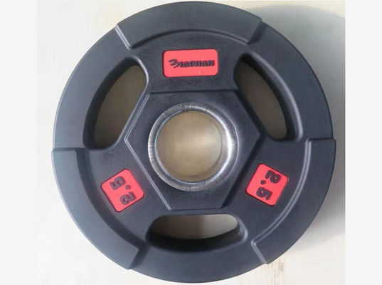 Unit Berat 2,5lb sampai 20kgs Berat Pelatihan Plat tahan lama bahan pegangan karet besi Ideal untuk Gym Kekuatan peralatan pelatihan